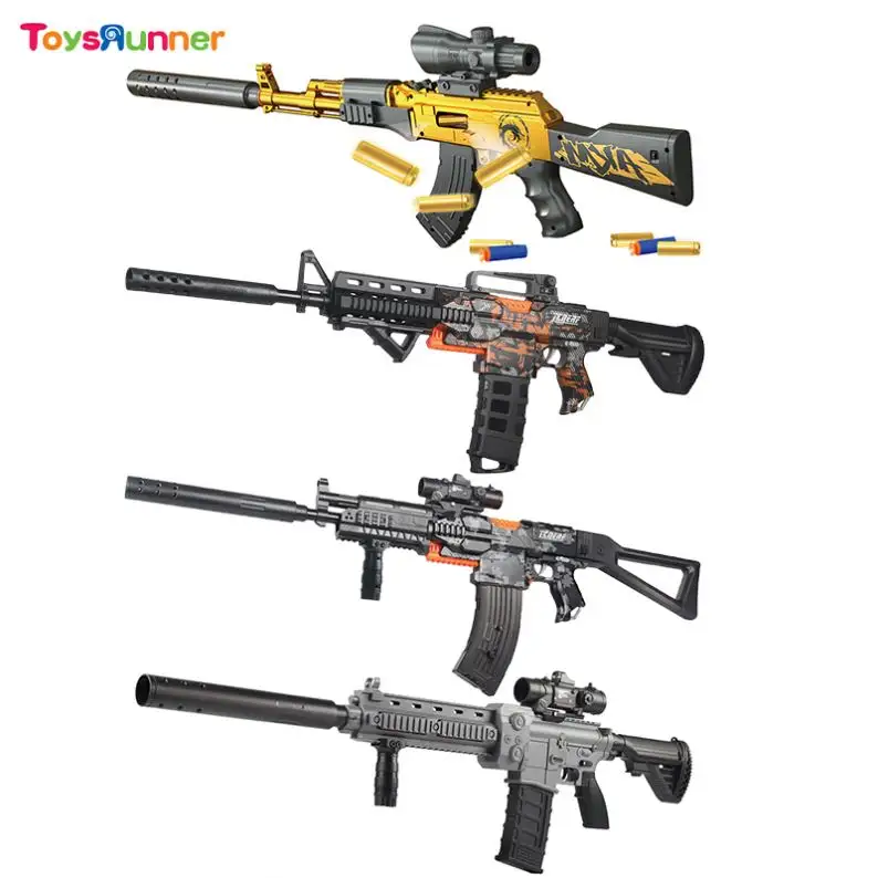 Shell Ejecting Soft Bullet Gun Toys Soft Bullet Shooting Play Set M416 2024 Plastic Weapons Army Soft Bullet Gun For Adults