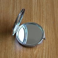Miroir cosmétique portable pliant Miroir de poche Fer en gros Miroir cosmétique rond personnalisé Montage mural Noir