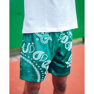 Shorts personnalisés pour hommes imprimés Paisley, séchage rapide, athlétiques, streetwear, taille à cordon, 100% polyester - Product Image 5