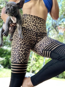 <span class=keywords><strong>Pantalones</strong></span> elásticos con estampado de leopardo a la altura de la rodilla con parches Push Up para mujer - Product Image 2