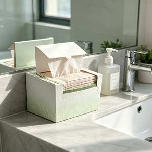 Pañuelos Faciales Suaves OEM Biodegradables para Limpieza de la Piel, Caja de Papel Desechable para el Cuidado de la Piel Sensible, Uso Doméstico, 1 Capa - Product Image 3