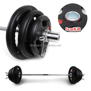 Accesorio para Equipos de <span class=keywords><strong>Fitness</strong></span>, Barra de Pesas para Gimnasio, Discos de Levantamiento de Pesas en Libras (LBS) y Kilogramos (KG), Discos de Goma con Revestimiento Protector, Discos de Peso con Tres Orificios - Product Image 6
