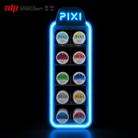 TERMEIN Vente en gros Présentoir moderne personnalisé en acrylique avec éclairage LED RGB pour sachets de nicotine et sachets de snus pour magasins de tabac