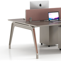 Poste de travail pour le personnel de bureau Table d'ordinateur Cabine modulaire moderne Poste de travail de bureau pour 2 personnes