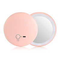 Miroir de maquillage LED portable de petite taille en gros, pliable, compact pour le voyage, avec poignée, prix bas