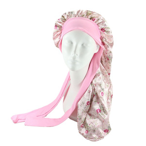 SYH843, gorro con borde cruzado personalizado, Material satinado, lazos ajustables elásticos para mujeres, Pelo Rizado grande para deportes, negocios, pesca - Product Image 6