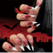 Faux ongles à presser pour Halloween, design toile d'araignée fantôme, personnalisables, pour femmes, pour fête d'Halloween