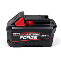 Batterie au lithium Milwaukee M18 Forge XC6.0 18V 6.0Ah Zero Tab Cell, batterie pour outils électriques robustes, compatible avec tous les outils sans fil M18
