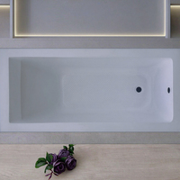 Baignoire encastrée en acrylique de style traditionnel, design écologique, forme rectangulaire, drain central, fonction de trempage pour salle de bain d'hôtel