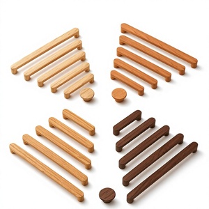 Ensemble de boutons et poignées de meubles en bois faits à la main, forme ronde, design minimaliste, durable, pour montage sur porte, décoration intérieure de cuisine - Product Image 3