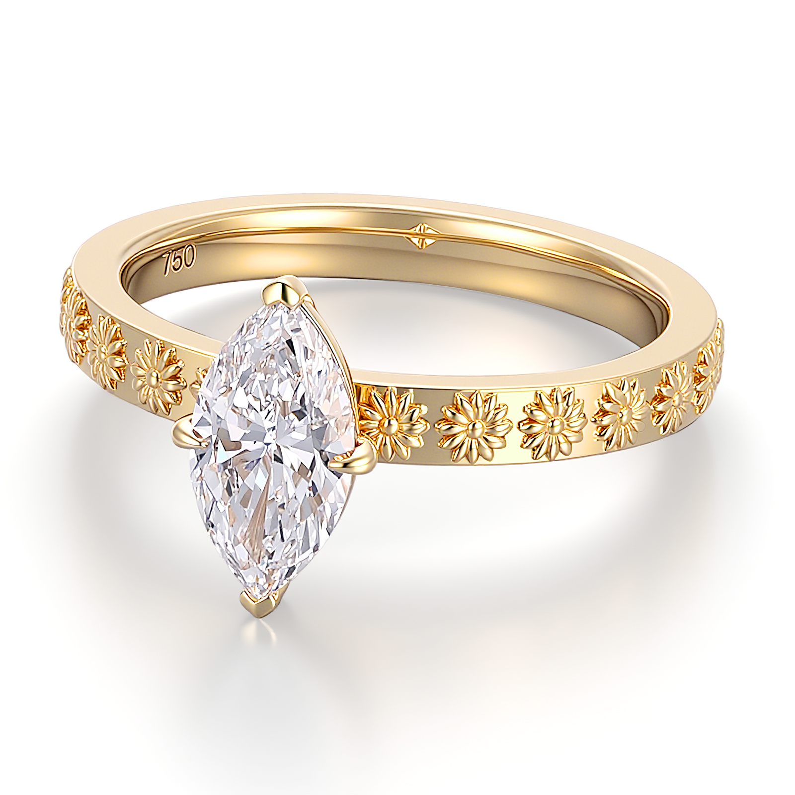 Bague en argent 925 et diamant de laboratoire