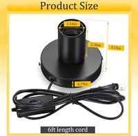 Base de Lampe de Bureau en Métal Poli E27, Douille pour Ampoule de Reptile, Remplacement de Câble avec Interrupteur On/Off