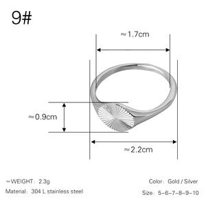 18K Gold IP Stainless Steel Fashion Rings High-Polished Simple <strong>Sunshine</strong> Pattern Free Size Inlay Stackable Anniversary <strong>Gift</strong> - Product Image 2