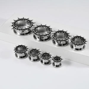 Túneles de Acero Inoxidable con Tornillo, Expansores de Oreja con Múltiples Púas, Estilo Punk, Joyería para Piercing - Product Image 3