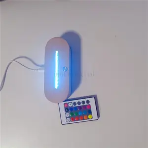 DIY Creative Luminous Base For Epoxy Silicone Mold Round LED Base Square Luminous Base Oval Wooden Night Lamp Holder Handmade