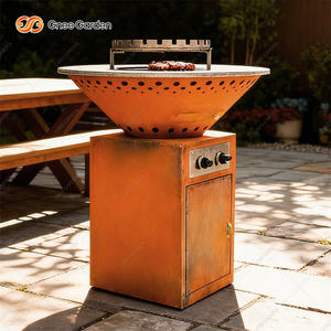 Barbecue à bois en acier Corten, robuste, certifié CE, avec allumage automatique, idéal pour le camping et le jardin – Vente directe usine - Product Image 3