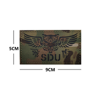 Écusson réfléchissant tactique IR en tissu MC Laser IR avec motif animal tigre ailé noir pour chemise d'homme, ensembles tactiques sportifs, bricolage