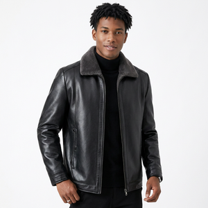 <b>Mens</b> Bomber <b>Jacket</b> Waterproof Treated Real Hide Aviator Coat Classic Warm Winter Outerwear <b>Men</b> <b>Leather</b> <b>Jacket</b> - Product Image 2
