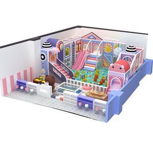 Ensemble d'équipements de terrain de jeu intérieur pour filles, thème bonbons, château espiègle, forme de crème glacée <span class=keywords><strong>et</strong></span> de beignets, rêve de fille - Product Image 1