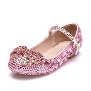 รองเท้าส้นแบนสำหรับเด็กผู้หญิง ประดับโบว์ รองเท้าทรงกลม รองเท้าเด็กประดับเพชร สำหรับงานแสดง - Product Image 6