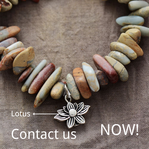 <span class=keywords><strong>Lotus</strong></span> Jewelry's Luxury Jasper Irregular Beads Yoga Healing para <span class=keywords><strong>pulsera</strong></span> para hombres New Elastic Religious Style Flower Wholesale - Product Image 5