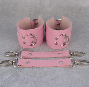 2ชิ้นสีชมพูเซ็กซี่ของผู้หญิงเข็มขัดหนัง PU สายรัดลำตัวพร้อมโบว์ผู้ใหญ่ของเล่นผู้ใหญ่กุญแจมือสายรัดข้อมือ - Product Image 3