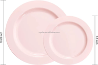 Vente en gros assiettes en plastique rose vaisselle de fête de mariage décoration assiette élégante