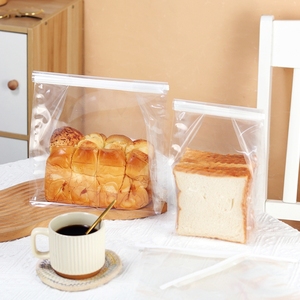 Sachet alimentaire transparent en PE à soufflet plat, refermable avec zip, avec orifice de ventilation, étiquette vierge, prêt à l'emploi, anti-humidité et anti-poussière, qualité alimentaire, personnalisable OEM - Product Image 3