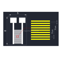50μm Electrodo interdigital de platino Pt Biosensor de humedad de gas de vidrio de cuarzo OEM con electrodo de horquilla de platino