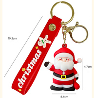 2024 père noël bonhomme de neige arbre de noël porte-clés mignon Pvc dessin animé poupée porte-clés nouvel an décoration porte-clés accessoires