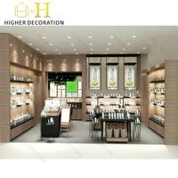 Vitrine moderne haut de gamme personnalisée pour le rangement de produits cosmétiques et de nail art, salons de beauté, produits de soin de la peau écologiques sur mesure