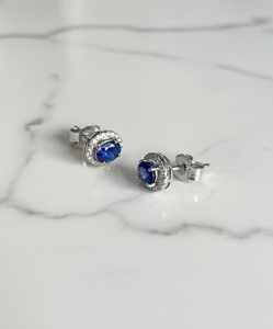 Pendientes de Oro de 14 Quilates con Piedras Preciosas Naturales/de Laboratorio en Forma Ovalada y Micro Pavé de Diamantes - Product Image 5