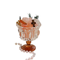 Diffuseur d'aromathérapie sans flamme en pierre de cristal, design coupe à glace, pour intérieur, parfum longue durée, en verre, pour huiles essentielles haut de gamme