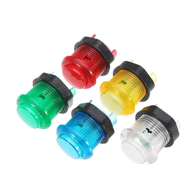 Manufacturing high quality led light plastic game button concave push start arcade buttons