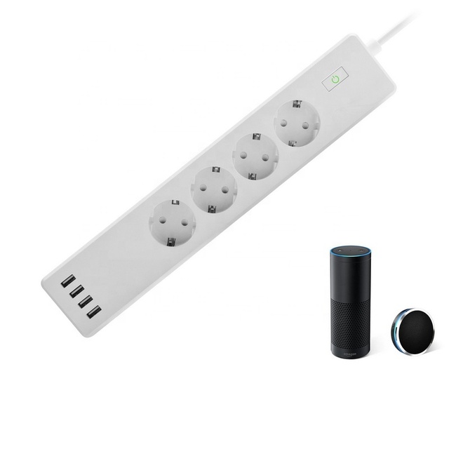 EU UK US Remote Voice Control Timing 4 AC Outlets 2 USB Ports WiFi Surge Protector Multi Extension Sockets Smart Power Strip