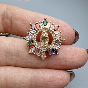 Venta al por mayor <span class=keywords><strong>de</strong></span> metal personalizado cristal circón religioso Santa <span class=keywords><strong>Guadalupe</strong></span> <span class=keywords><strong>Virgen</strong></span> María colgantes encantos para la fabricación <span class=keywords><strong>de</strong></span> joyas - Product Image 3