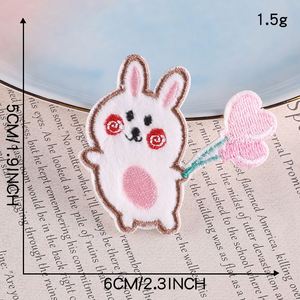 New Design Self Adhesive Laser Cut Cute Cartoon Fluffy Rabbit Patch for Clothes Bag - Product Image 6