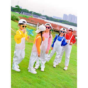 Cute Overalls Set For Kindergarten Performances Dance Sports Meets Elementary School Cheerleading Costumes Size 100-170 - Product Image 5
