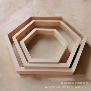 Personalizzato semplice geometrico Pino esagonale vassoio in <span class=keywords><strong>legno</strong></span> intagliato a mano incisione per la cottura fotografia oggetti di scena di stoccaggio materiale di <span class=keywords><strong>legno</strong></span> - Product Image 4