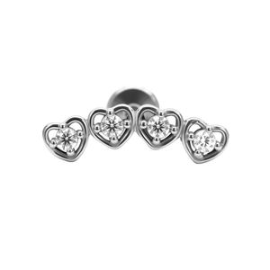 Lotus Wholesale G23 Titanium Heart Leaf Star Kite Mirror Polish Shiny CZ Flat Back Earrings Studs Fine Piercing Jewelry - Product Image 4