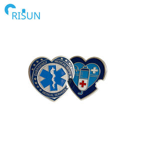 Épinglette de défi personnalisée avec logo pour les services médicaux d'intervention d'urgence, émail d'usine, pour médecins, infirmières et premiers secours - Product Image 3