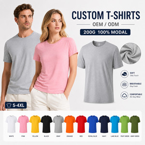 T-shirt Homme Sportif en Denim 100% Modal 200G avec Logo Personnalisé, Doux comme de la Soie, Respirant, Agréable pour la Peau, Vente en Gros, Uni, Tailles S-4XL, Gris - Product Image 1