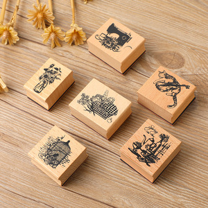 Good Times Sceau en bois rétro Papeterie créative Manuel de bricolage Sceau décoratif quotidien littéraire 6 Cadeaux d'affaires promotionnels - Product Image 4