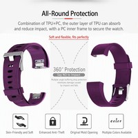 Correa de silicona compatible con Fitbit Charge 2, correa de repuesto ajustable de TPE a cuadros para deportes y uso diario