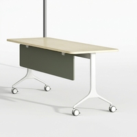 Bureau de formation mobile pliable moderne avec roulettes silencieuses, porte-gobelet, structure en acier de 32 mm d'épaisseur pour salle de classe et conférence