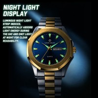 Montre à quartz pour homme de luxe avec bracelet en acier inoxydable, étanche, avec date luminescente, montre de mode pour homme