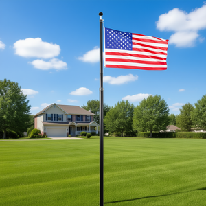 Kit de mât de drapeau américain télescopique en aluminium de 20 pieds, robuste, pour extérieur, système d'affichage de drapeau noir - Product Image 2