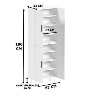 Armario de Cocina Modular Blanco Bala, Multiusos, de 4 Puertas, con Estantes para Almacenamiento en la Cocina - Product Image 3