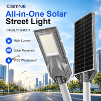 Lampadaires solaires LED intégrés haute puissance Cishine Factory tout-en-un, étanches pour l'extérieur, pour l'éclairage routier et les projets d'ingénierie.
