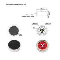 Tête de microphone en forme de cœur de 16 mm de large, adaptée au capteur d'instruments, à l'enregistrement vocal et aux solutions d'acquisition audio